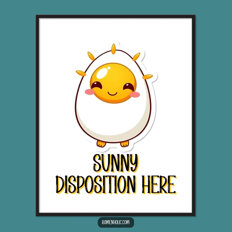 Funny Sunny Side Up Egg Digital Art: Instant Cheerful Decor for Your Walls