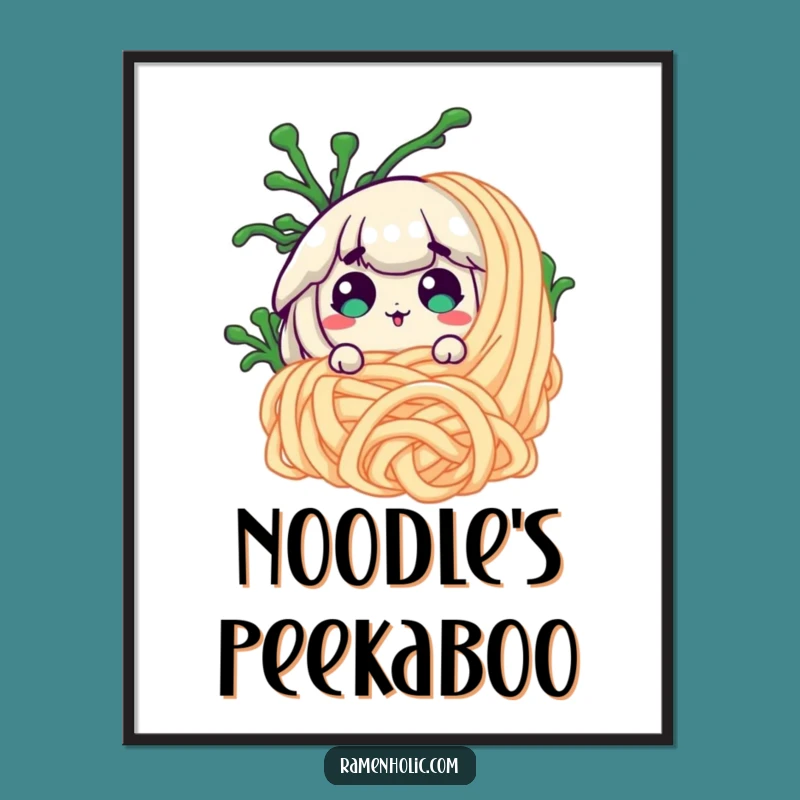 Funny Surprised Seaweed Noodle Digital Art - Instant Hilarious Foodie Decor