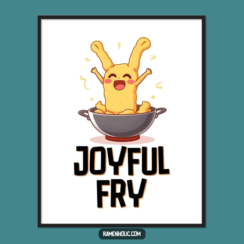 Funny Tempura Wok Leap Digital Art: Instant Joyful Fried Food Download