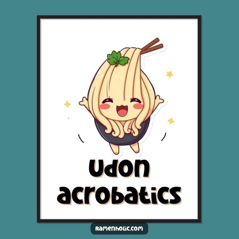 Funny Udon Flip Digital Art - Instant Noodle Flip Decor, Perfect Funny Gift!