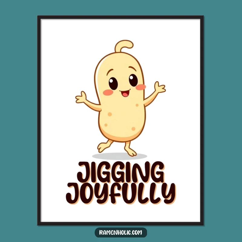 Funny Sesame Seed Jig Digital Art Print: Instant Humor with a Dancing Character - Perfect Gift!