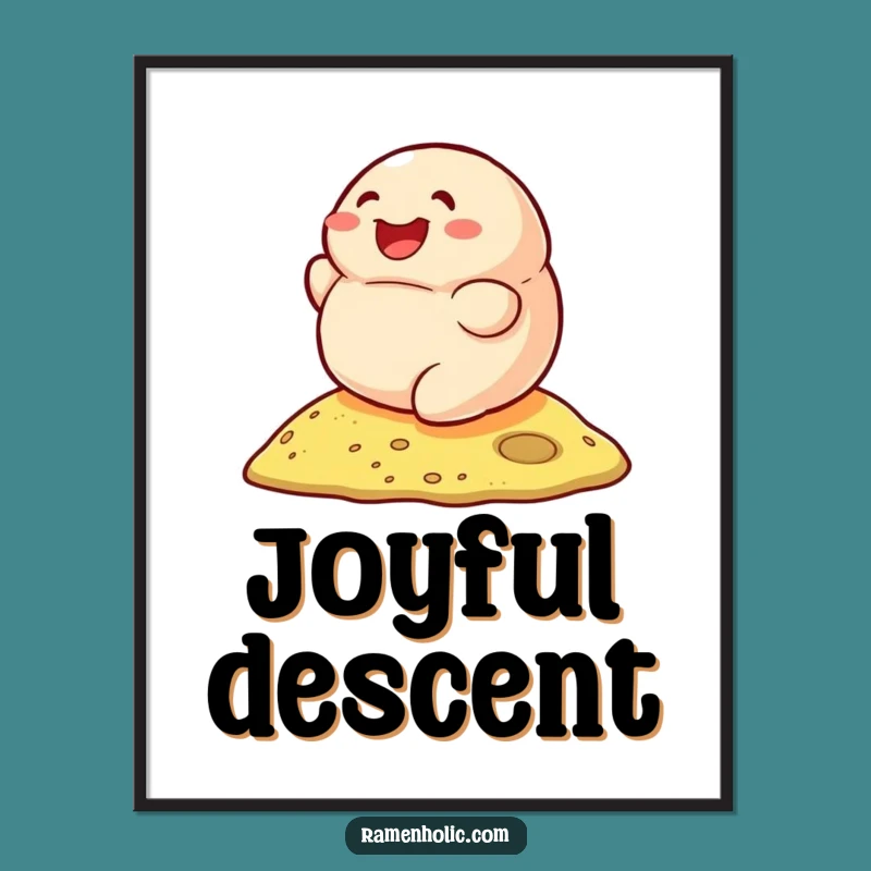 Funny Smiling Dumpling Rolling Digital Art - Instant Downloadable Joyful Food Art