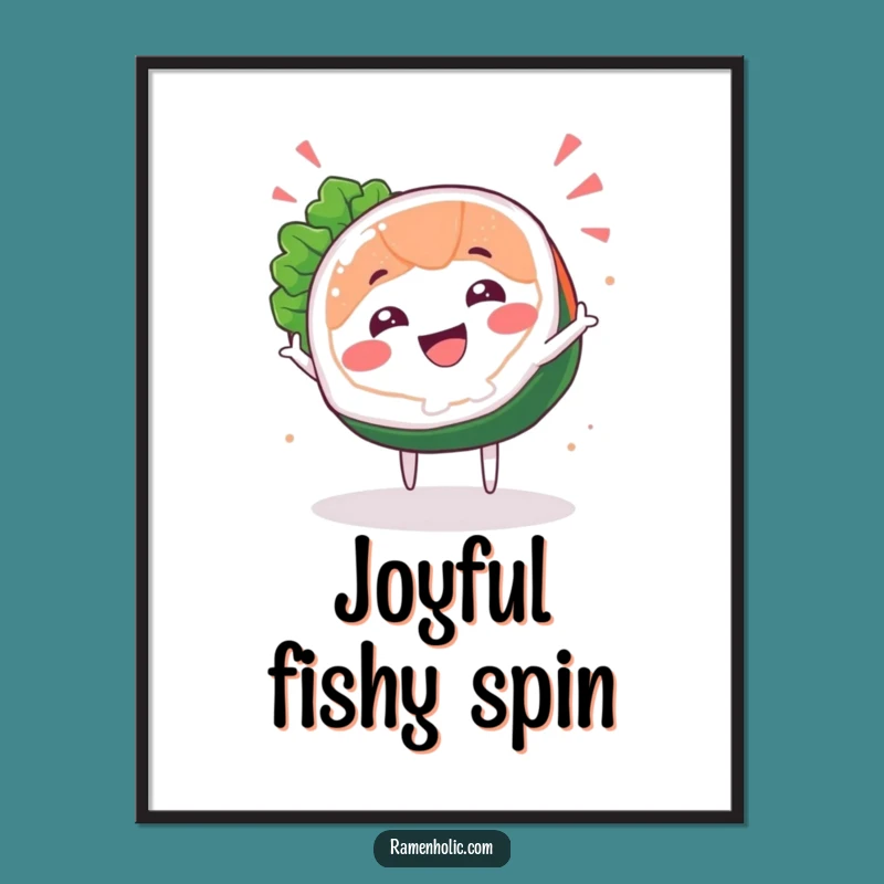 Funny Sashimi Spin Digital Art - Instant Fish Slice Decor, Perfect Funny Gift!