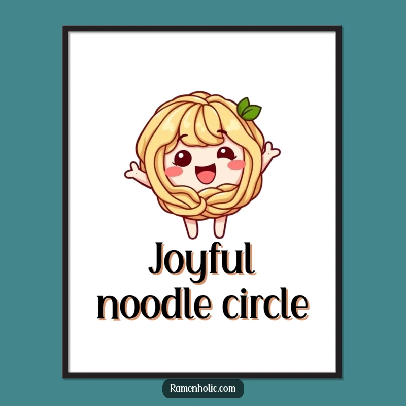 Funny Soba Noodle Digital Art: Instant Playful Japanese Decor