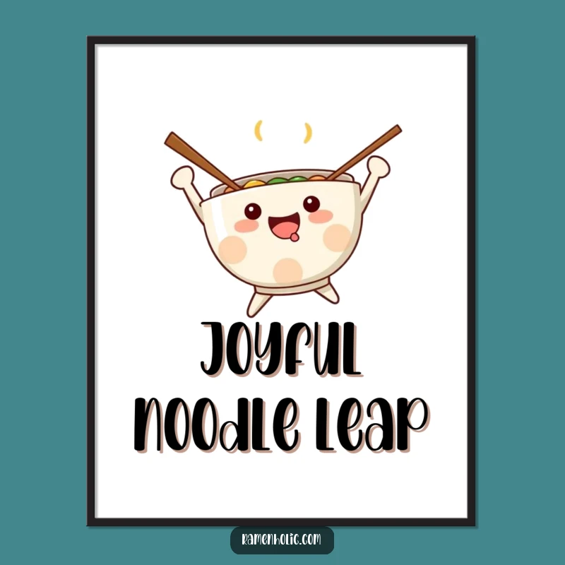 Funny Kawaii Ramen Digital Art: Joyful Foodie Decor, Instant Funny Gift