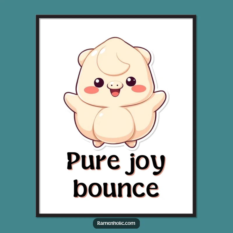 Funny Bouncing Dumpling Digital Art: Instant Cheer Download, Joyful Gift