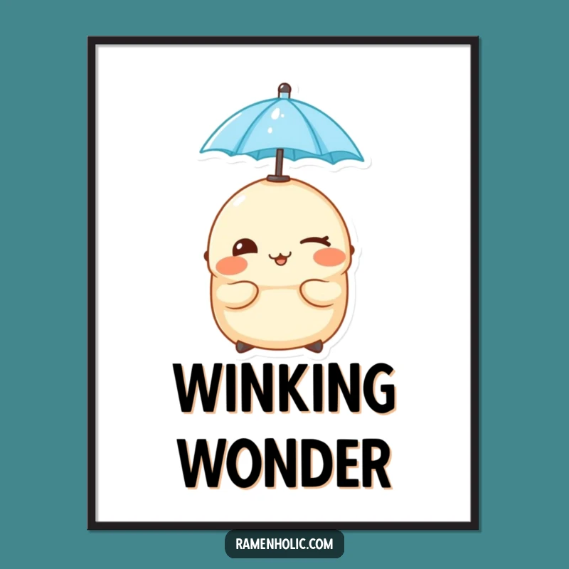 Funny Cheeky Dumpling Digital Art: Instant Playful Umbrella Download