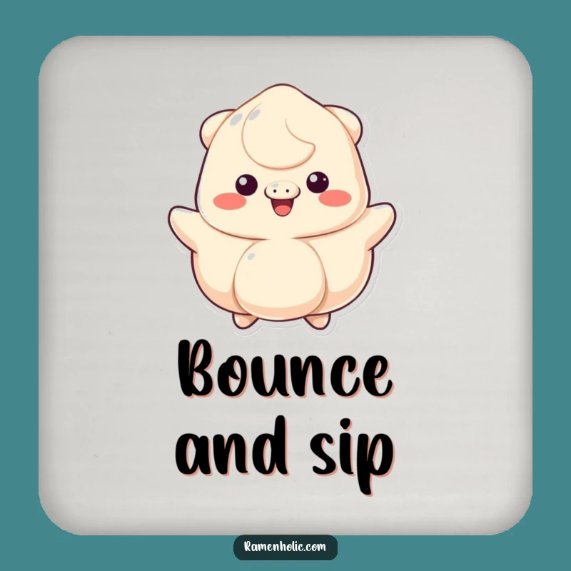 Funny Bouncing Dumpling Coaster Set: Cheerful Protection, Fun Gift Idea