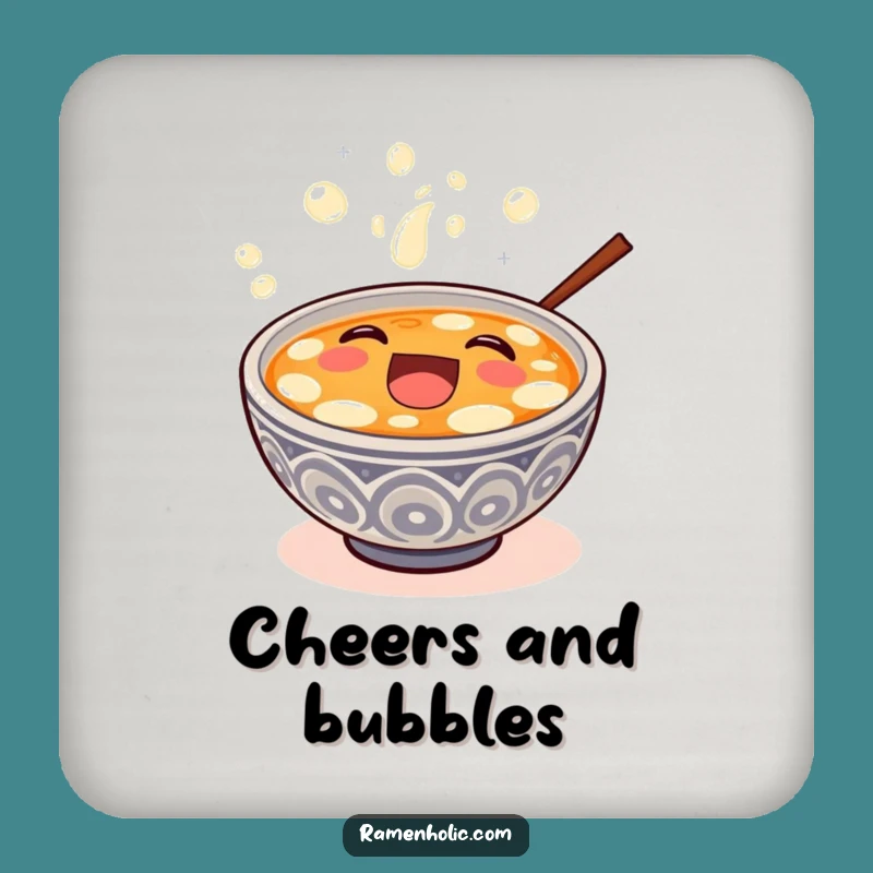 Funny Miso Soup Drink Coaster: Protect Surfaces with Laughing Bowl Fun