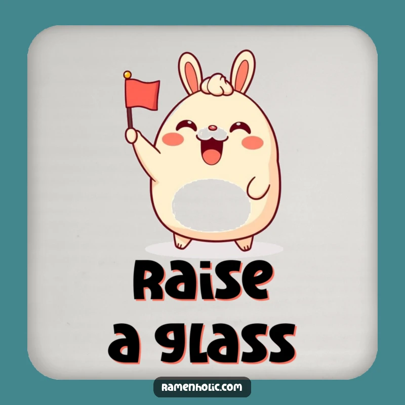 Funny Bao Bun Coaster: Waving Character Art, Protect Surfaces With Humor, Cute Gift