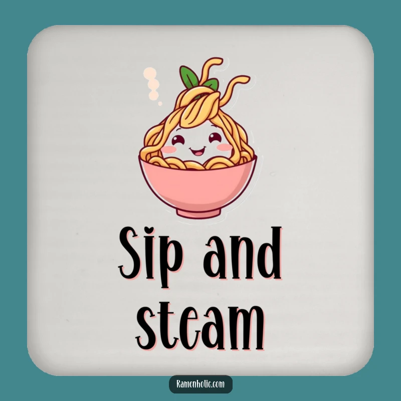 Funny Cheerful Noodle Steam Coasters - Protect Surfaces with Culinary Charm