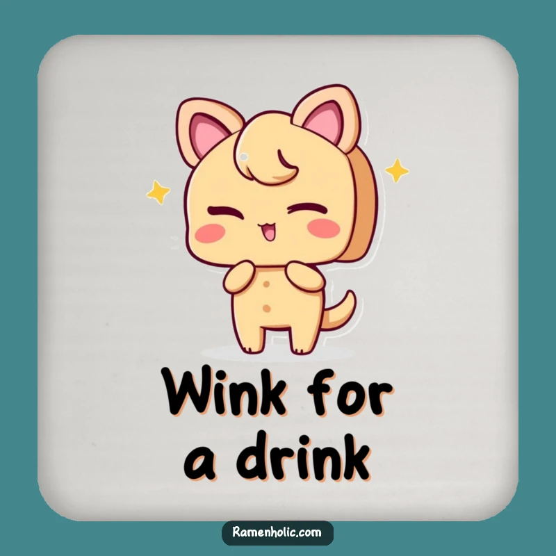 Funny Ginger Wink Drink Coaster: Protect Surfaces with Playful Spice Charm Gift!