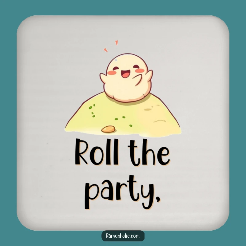 Funny Happy Dumpling Hill Roll Drink Coasters - Set of Hilarious Table Protectors