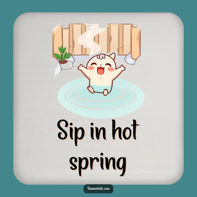 Funny Kawaii Miso Soup Hot Spring Coaster: Soup Art, Tiny Relaxing Funny Gift