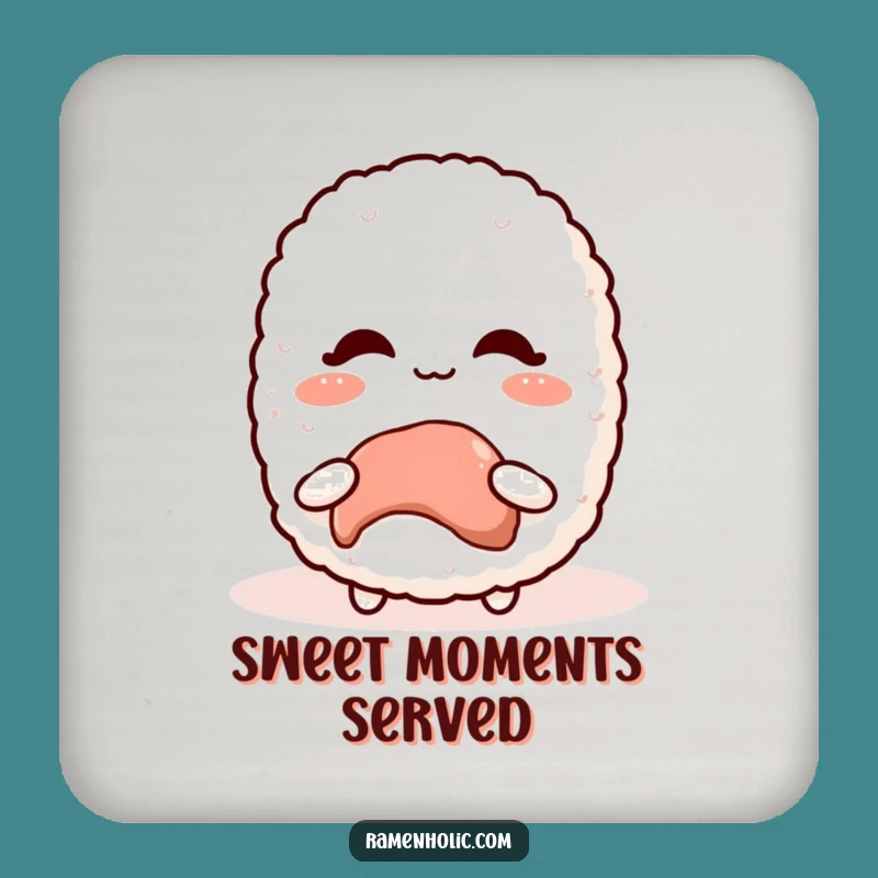 Funny Kawaii Rice Ball Coaster: Blushing Treat Protector Gift
