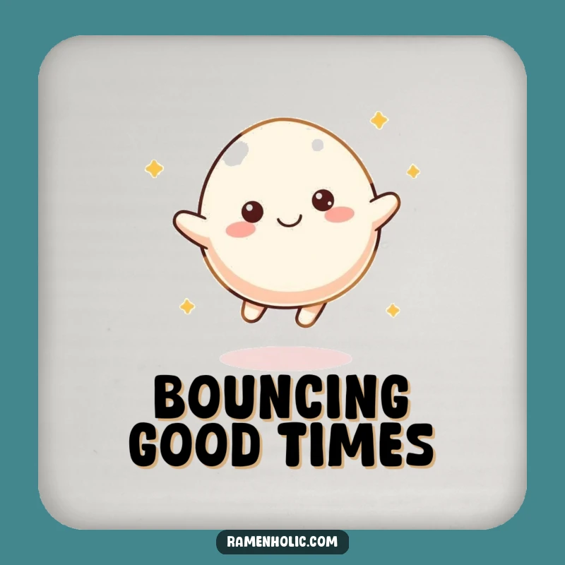 Funny Mochi Bounce Drink Coaster - Protect Surfaces with Bouncy Character Art, Perfect Funny Gift!