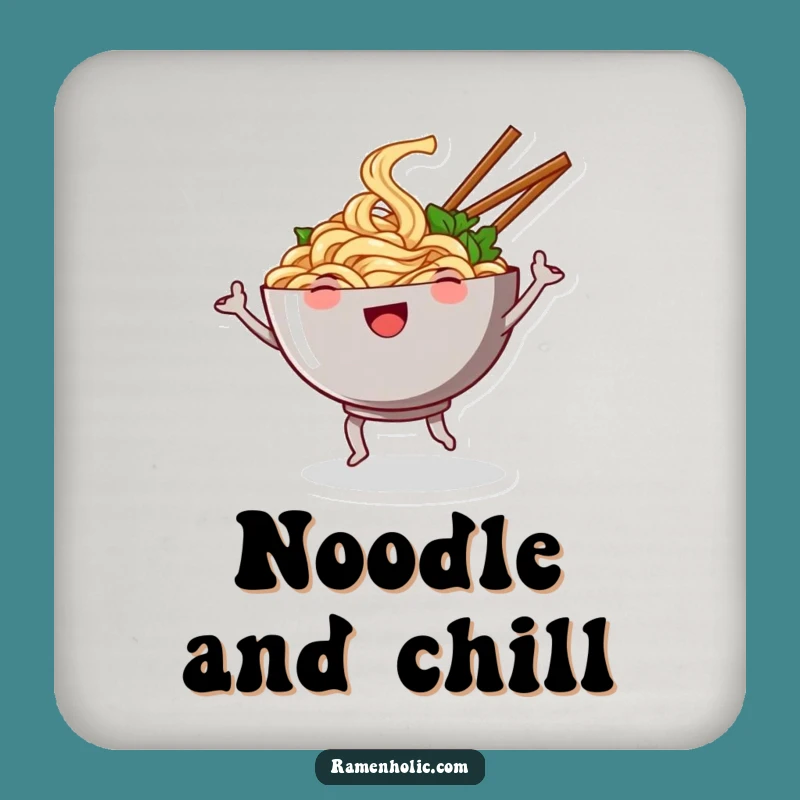 Funny Noodle Dance Coaster Set - Sip in Style with Cartoon Flair