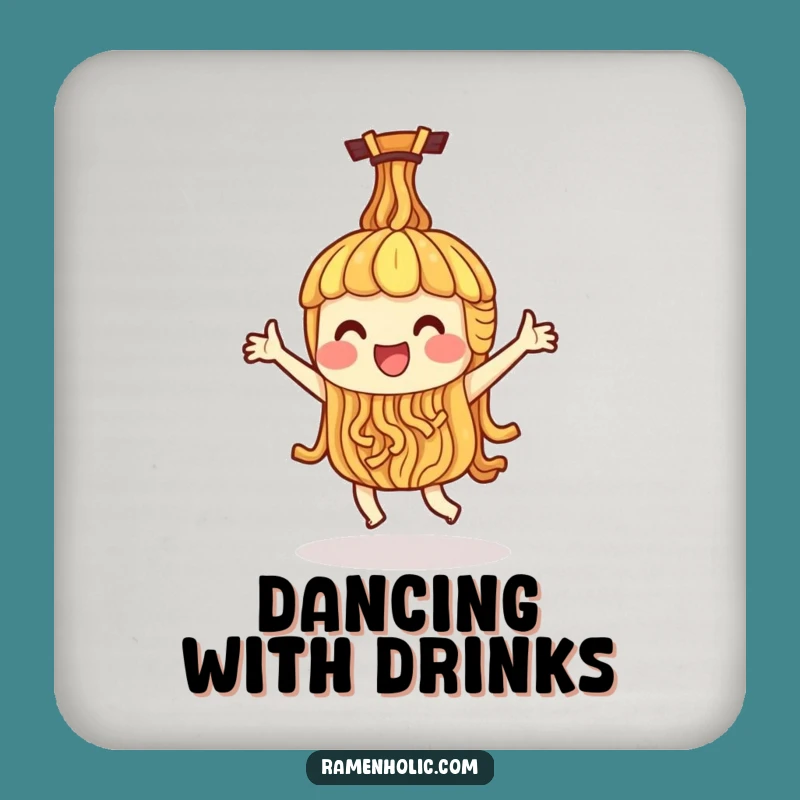 Funny Ramen Noodle Dance Coasters - Whimsical Bar Decor Gift