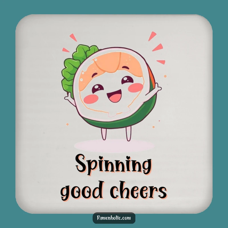 Funny Sashimi Spin Drink Coaster - Protect Surfaces with Fish Slice Art, Perfect Funny Gift!