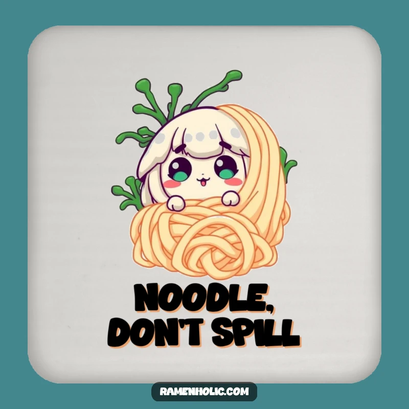 Funny Surprised Seaweed Noodle Coaster Set - Protect Surfaces with Hilarious Style