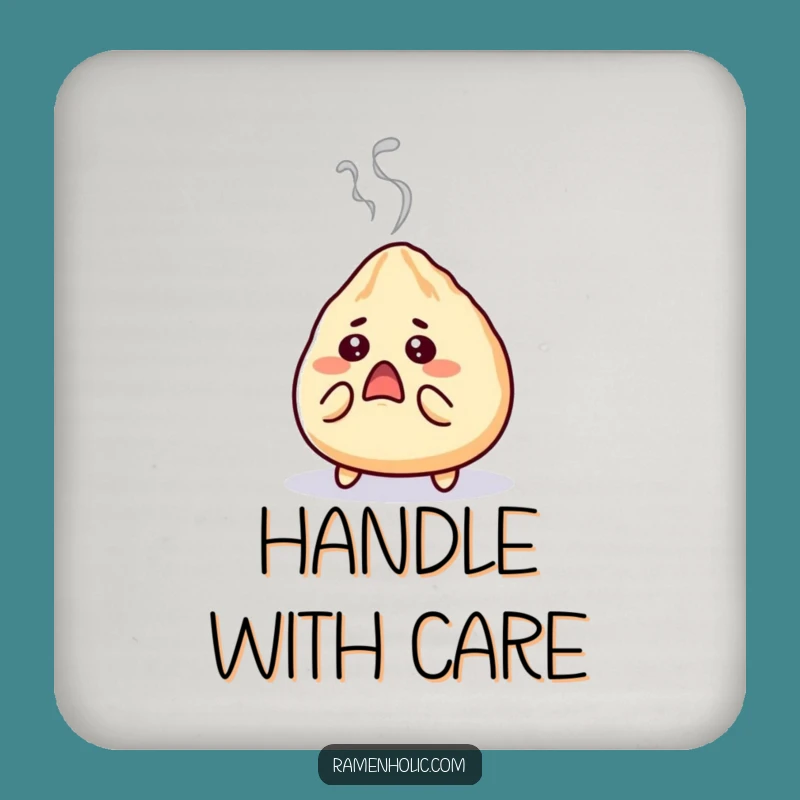 Funny Gyoza Coaster: Shocked Steam, Protects Surfaces Humorous