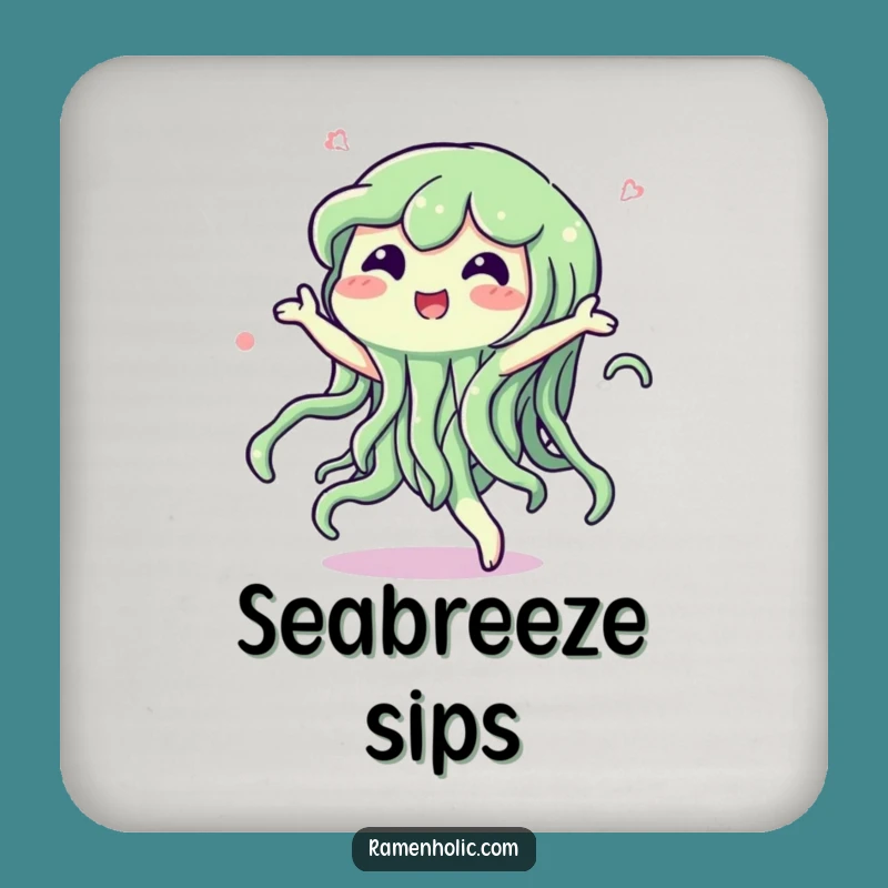 Funny Seaweed Dance Drink Coaster: Protect Surfaces with Aquatic Charm Gift!