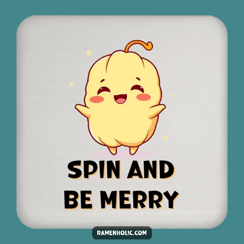 Funny Spinning Tempura Coaster Set: Joyful Surface Protection, Fun Gift