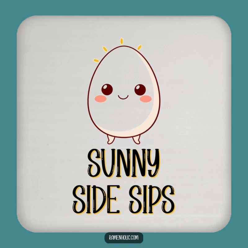 Funny Egg Smile Drink Coaster: Protect Surfaces with Sunny Side Up Charm Gift!