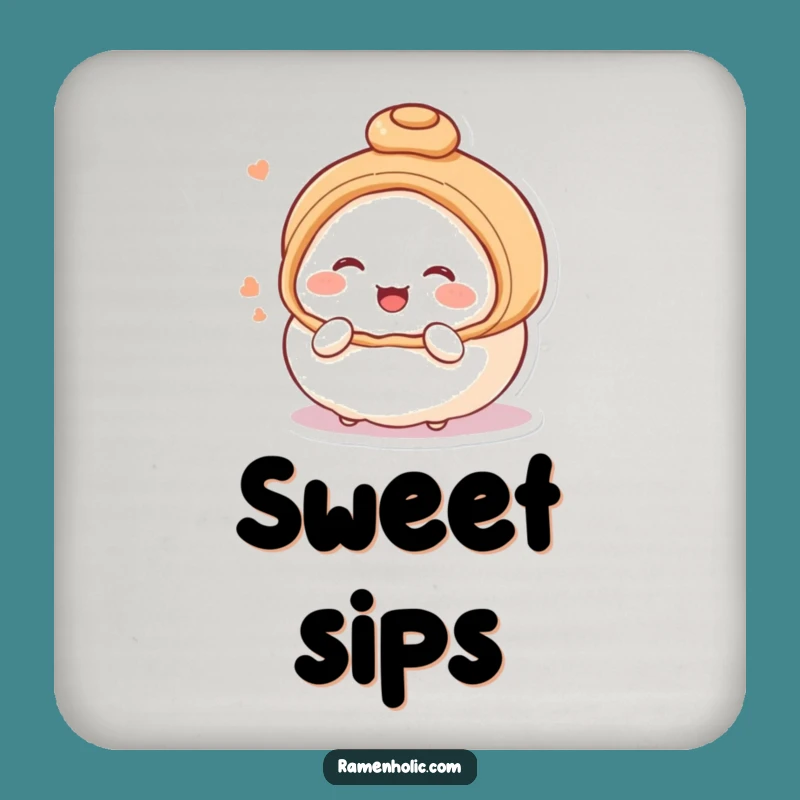 Funny Steamed Bun Blushing Coaster: Sweet Giggles Surface Protector
