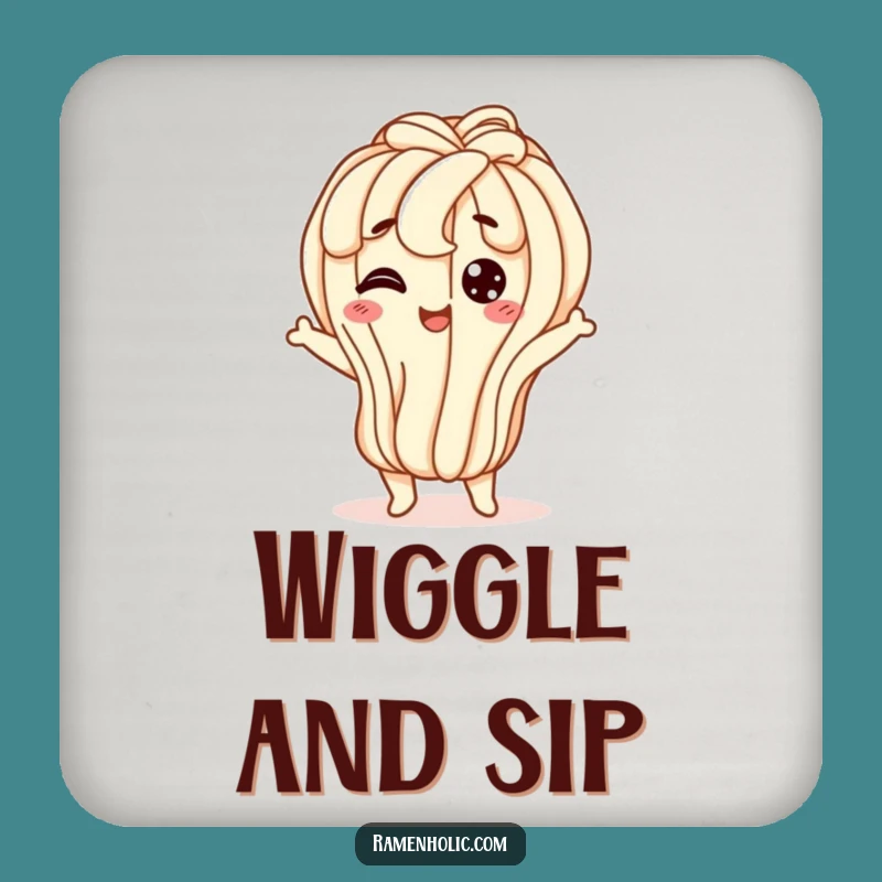 Funny Udon Coaster: Wiggly Jiggle, Protects Surfaces Humorous