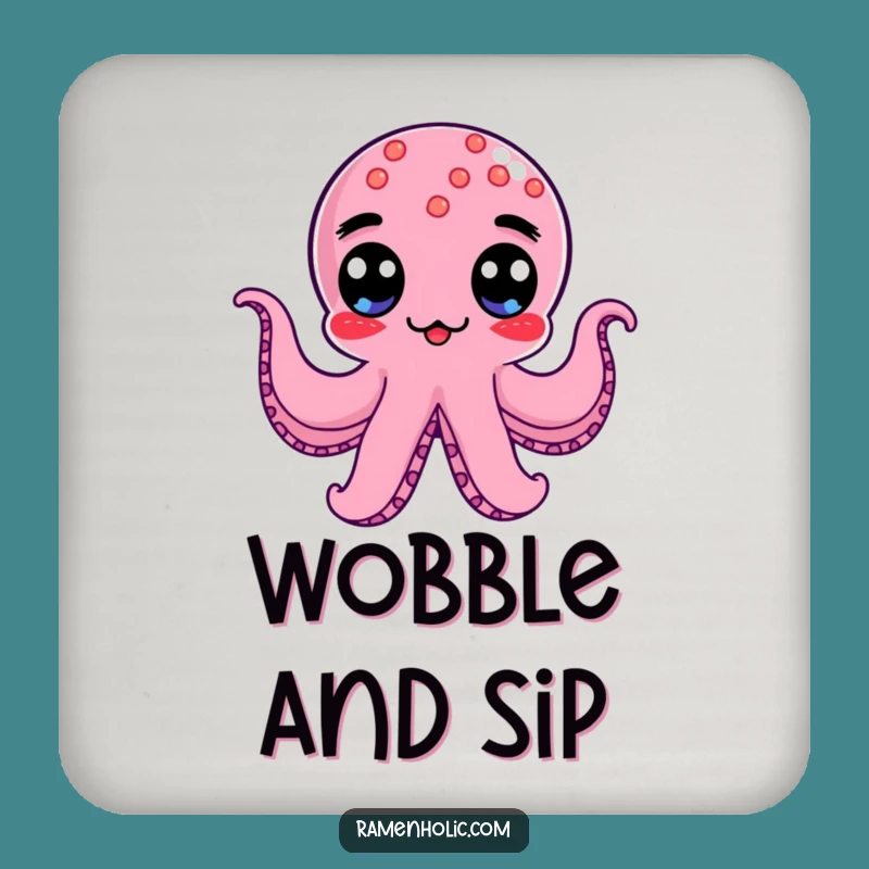 Funny Kawaii Octopus Wiener Coaster: Wobble Protector Gift