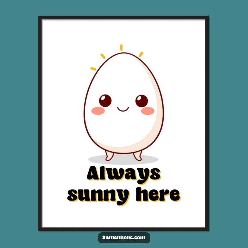 Funny Egg Smile Poster: Cheerful Wall Art with Sunny Side Up Character Decor Gift!