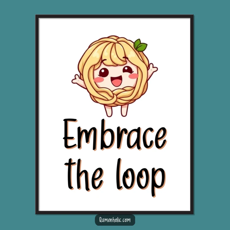 Funny Soba Noodle Poster: Playful Japanese Art for Your Space