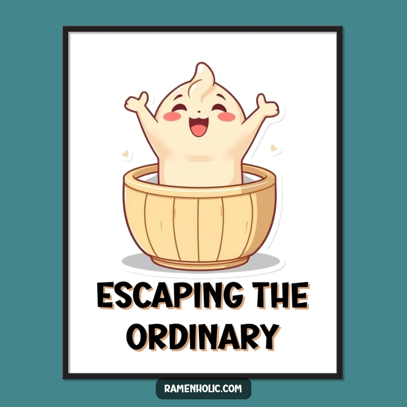 Funny Dumpling Leap Poster: Joyful Wall Art for a Humorous and Happy Home