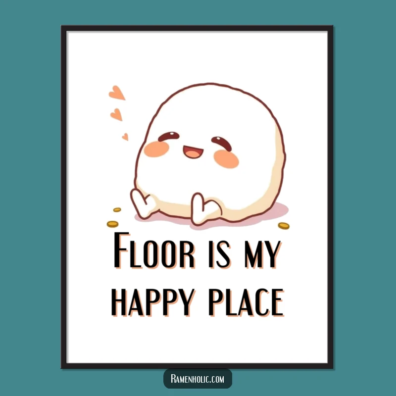 Funny Onigiri Poster: Hilarious Japanese Food Art for Walls