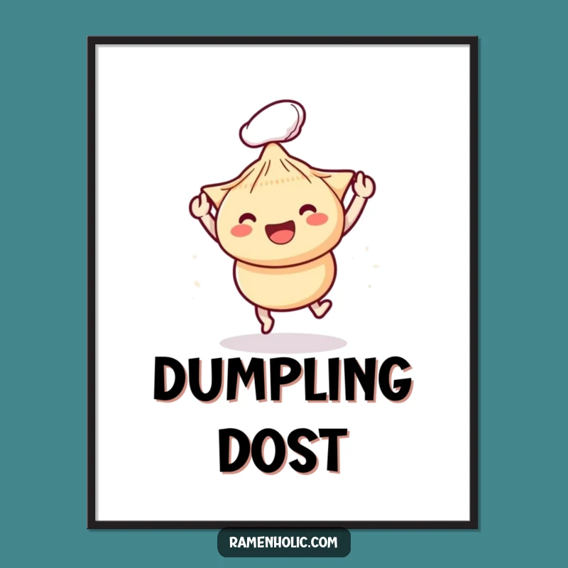 Funny Chopsticks Dumpling Poster: Playful Art's Hilarious Decor