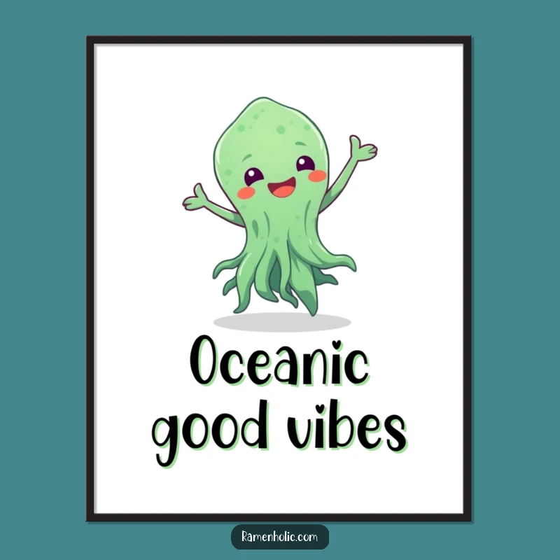 Funny Dancing Seaweed Poster: Bring Ocean Vibes Home with this Fun Art