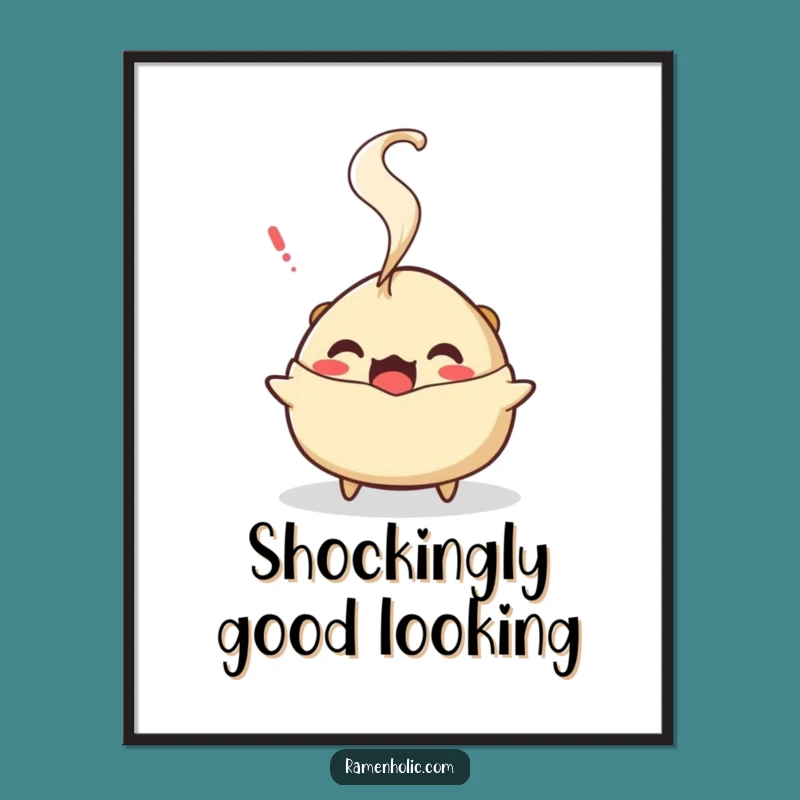 Funny Gyoza Steam Poster: Surprising Wall Art for a Humorous and Quirky Home