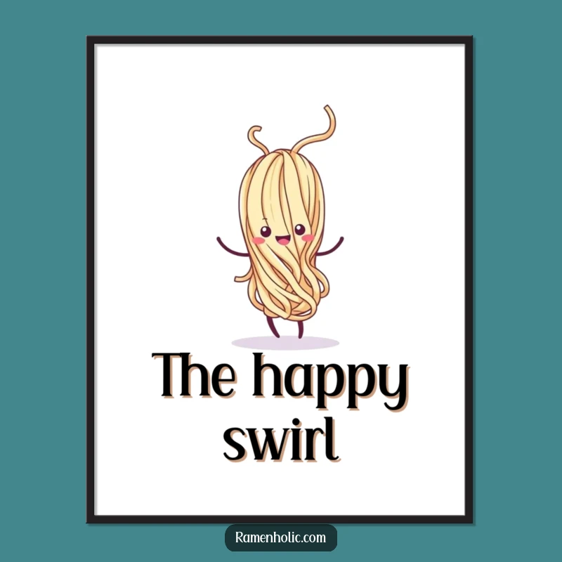 Funny Kawaii Noodle Dance Poster: Whimsical Art Print, Vibrant Funny Gift Decor