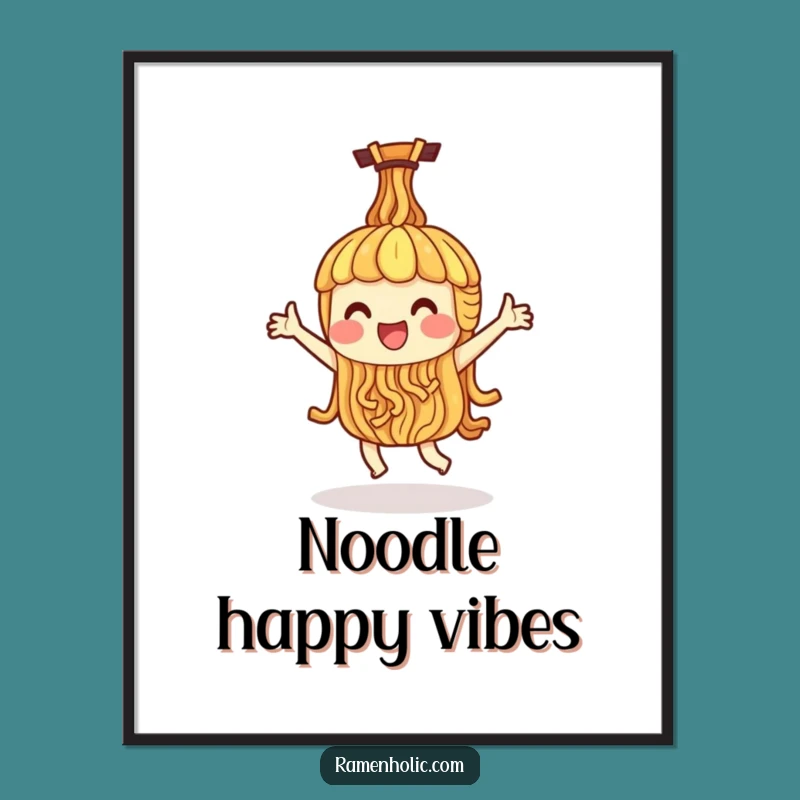 Funny Ramen Noodle Dance Poster - Whimsical Art & Hilarious Decor