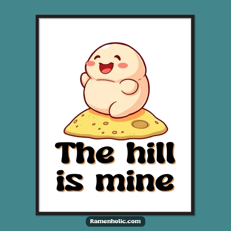 Funny Smiling Dumpling Rolling Poster - Whimsical Wall Art for Food Lovers