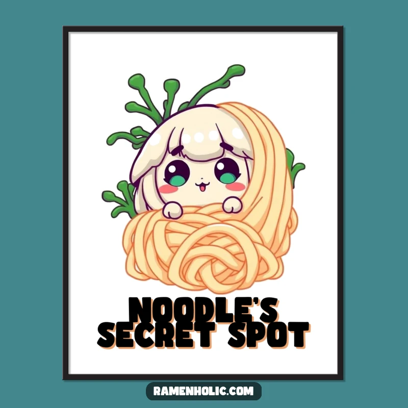 Funny Surprised Seaweed Noodle Poster - Hilarious Wall Art for Foodie Fans