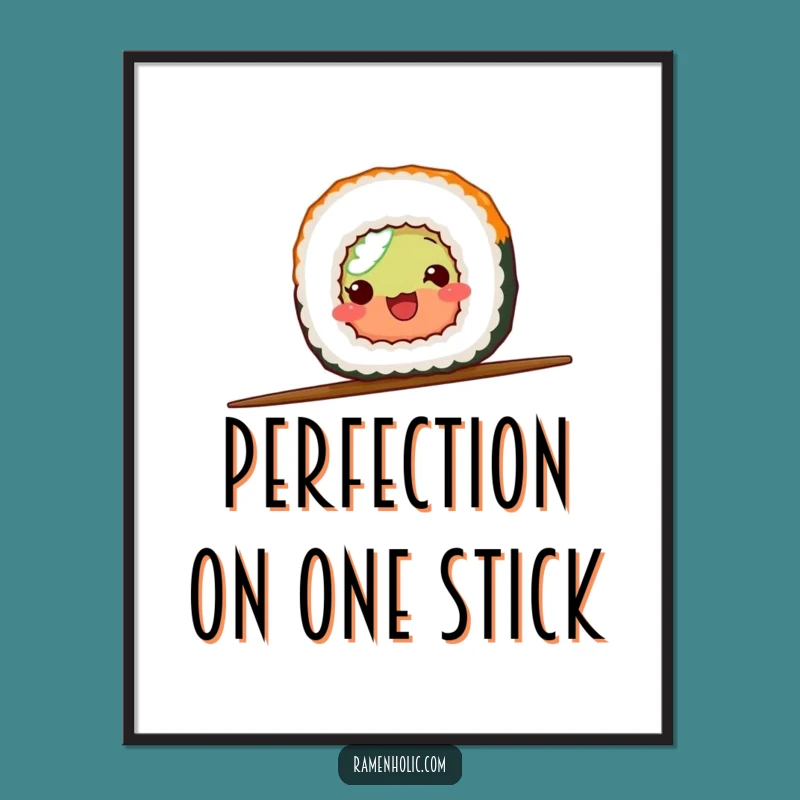 Funny Sushi Balance Poster - Hilarious Wall Art for Kitchen and Dining