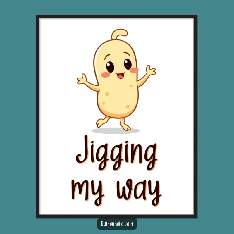 Funny Sesame Seed Jig Poster: Hilarious Dancing Character Art - Great Wall Decor Gift!