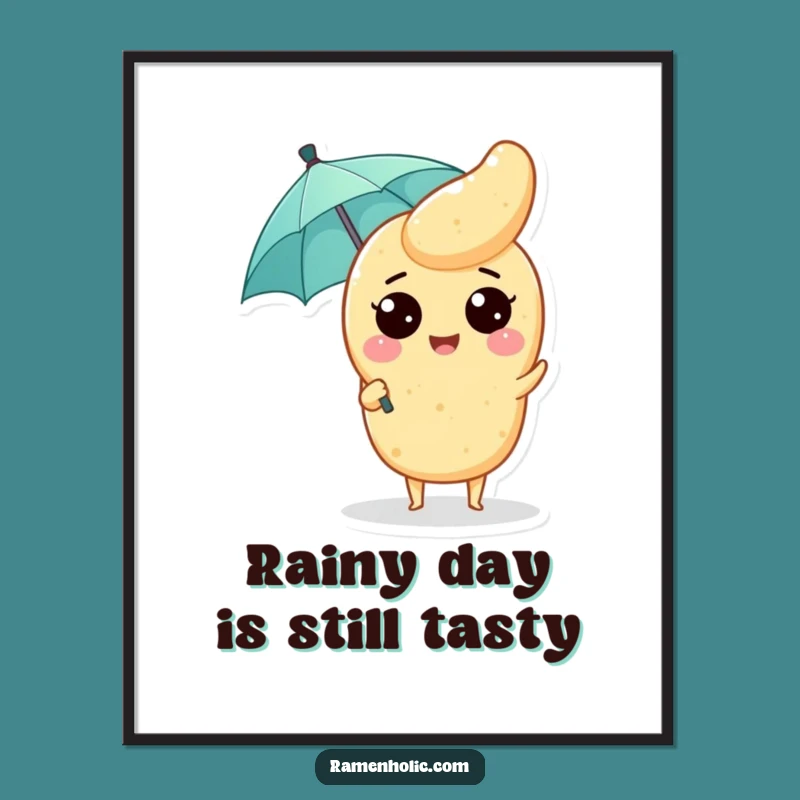 Funny Tempura Umbrella Poster: Cheerful Japanese Art for Your Walls