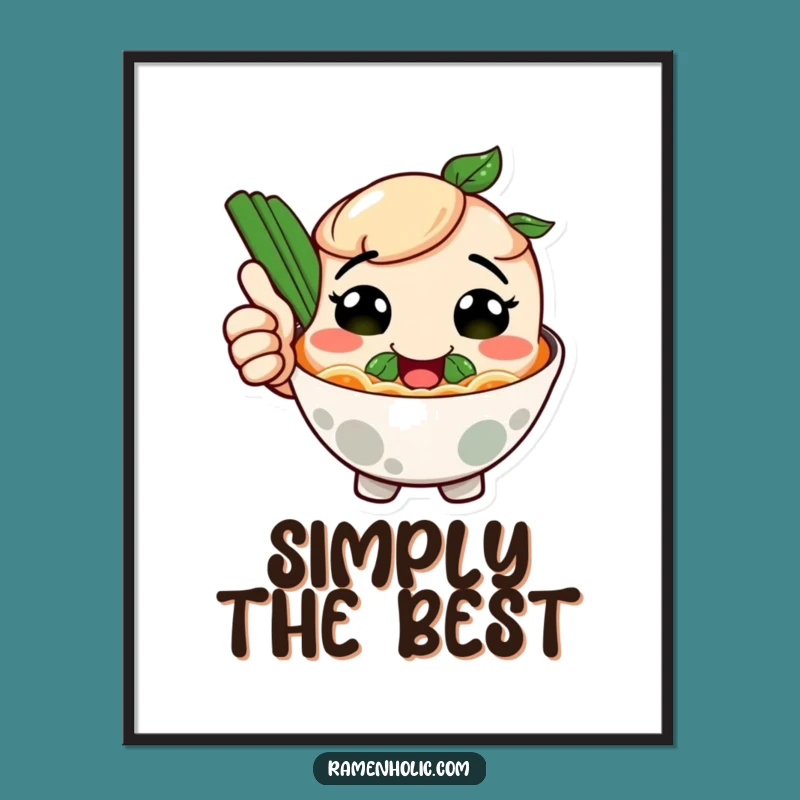Funny Smiling Ramen Thumbs Up Poster - Food Art & Hilarious Decor