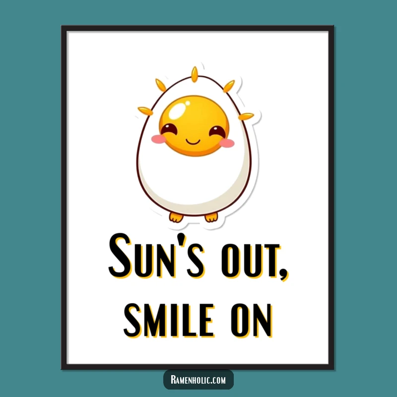 Funny Sunny Side Up Egg Poster: Brighten Your Walls with this Cheerful Art Print