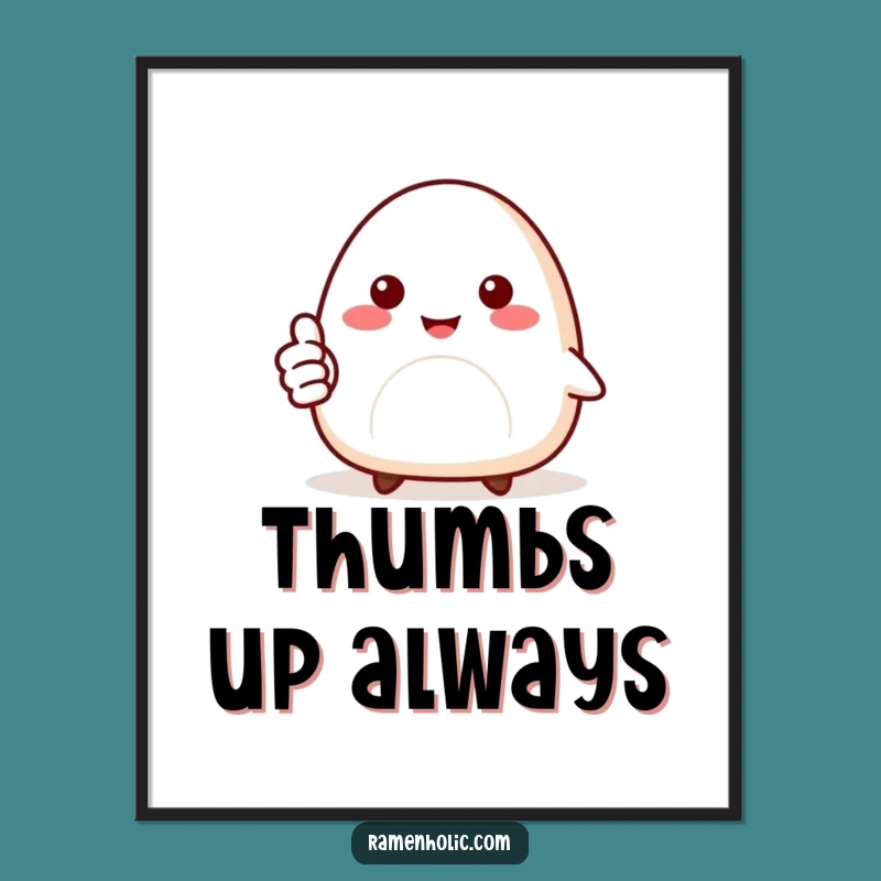 Funny Onigiri Poster: Positive Wall Art, Cheerful Gift Decor