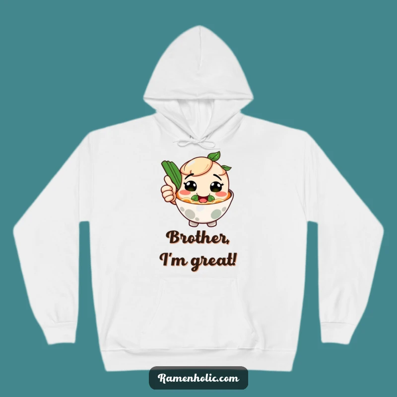Funny Smiling Ramen Thumbs Up Hoodie - Cozy & Comical Foodie Gear