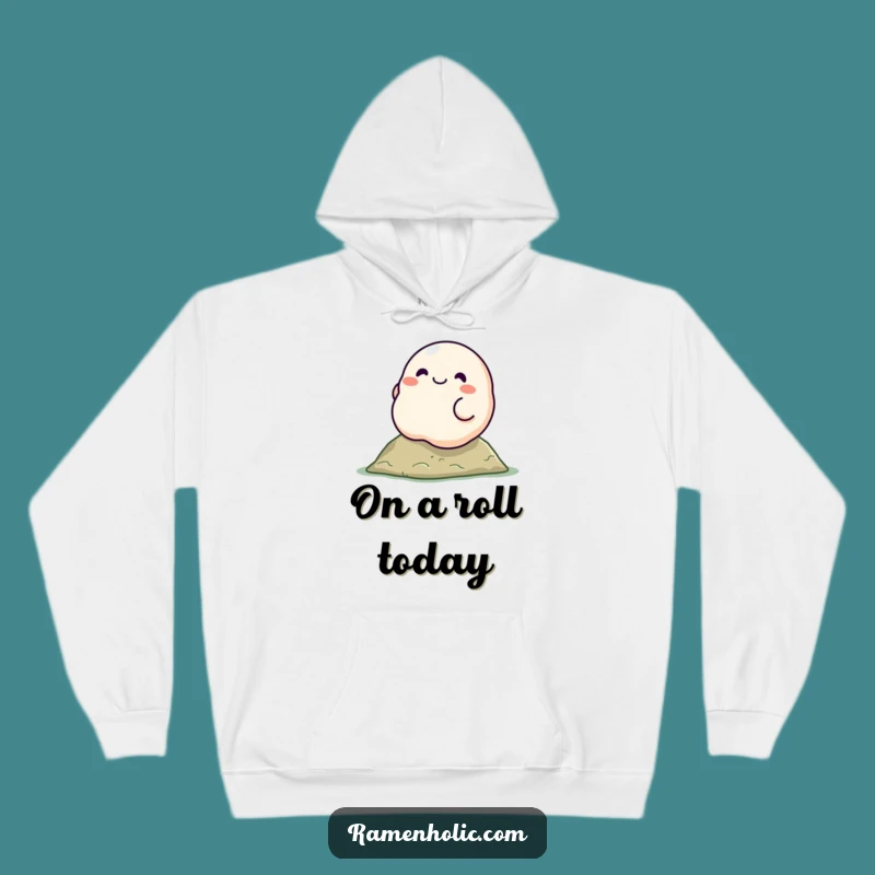 Cozy Funny Dumpling Hoodie: Rolling Character Design, Warm & Hilarious Apparel, Perfect Gift